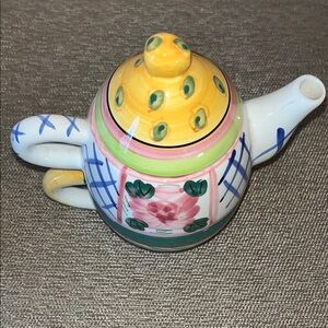 Hand painted Colorful Ceramic Teapot 🫖 with Floral Design